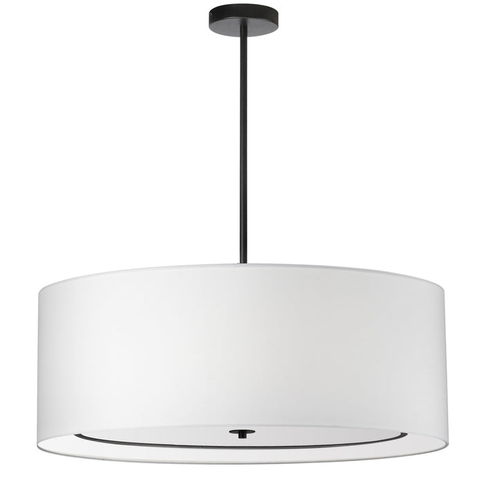  4 Light  Incand Pendant, Mb With Wh Shade | POR-344P-MB-WH