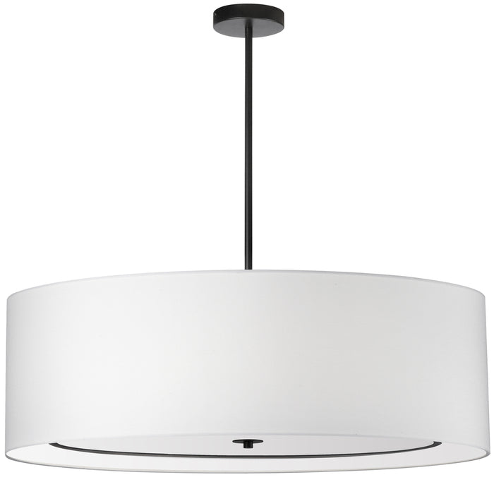  6 Light  Incand Pendant, Mb With Wh Shade | POR-406P-MB-WH