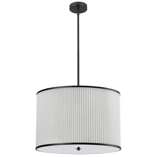  4 Light  Incan Pendant, Mb W/ Wh Pleated Shade | PRD-243P-MB