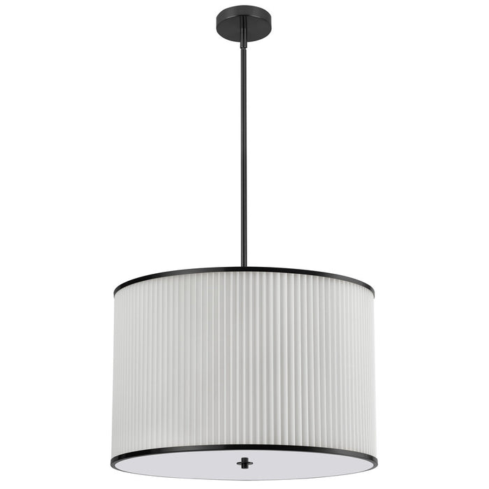  4 Light  Incan Pendant, Mb W/ Wh Pleated Shade | PRD-243P-MB