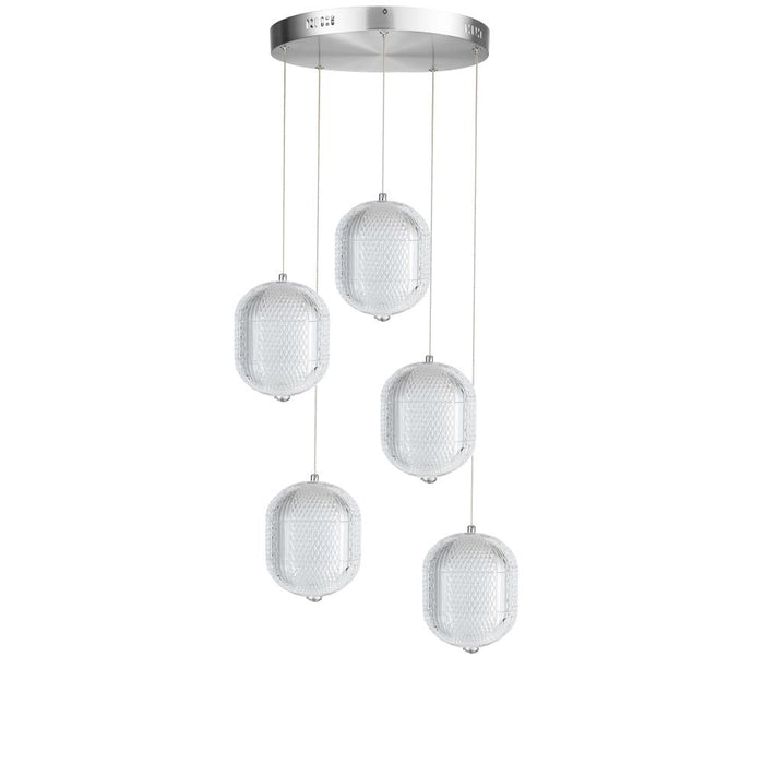 30w Multi Pendant, Pc W/ Clr Pattern Acrylic | PRI-1530LEDP-PC