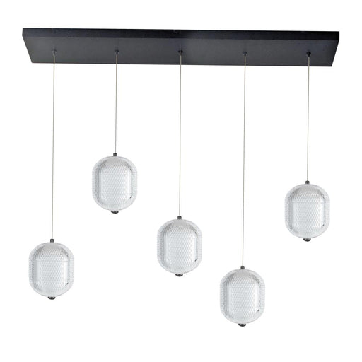 30w Horiz Pendant, Mb W/ Clr Pattern Acrylic | PRI-3230LEDHP-MB