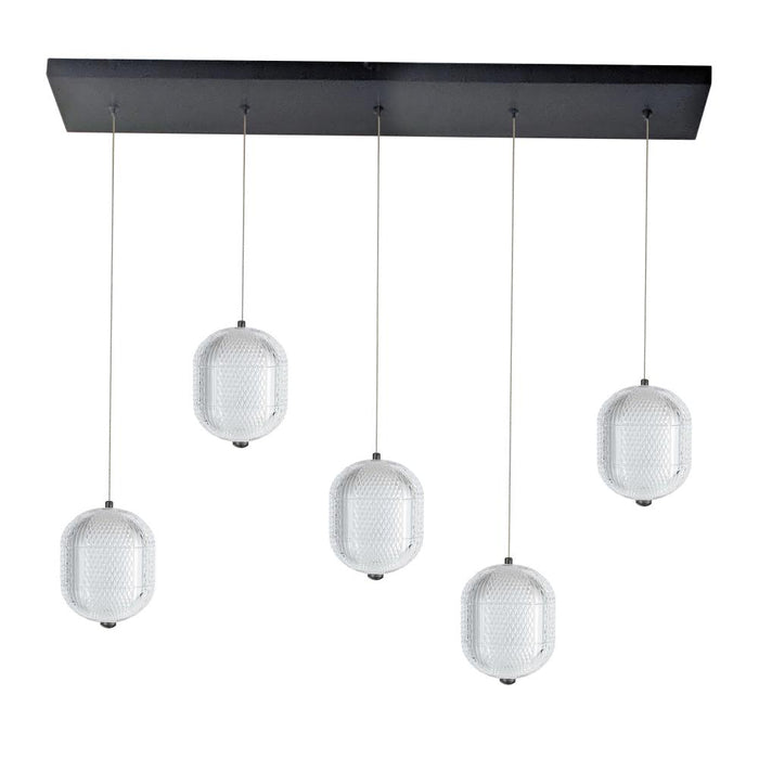 30w Horiz Pendant, Mb W/ Clr Pattern Acrylic | PRI-3230LEDHP-MB