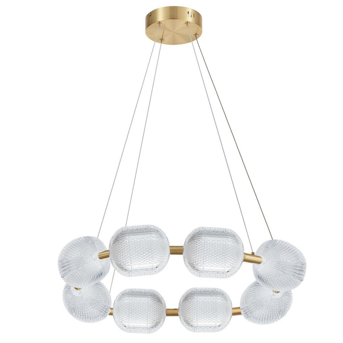 56w Chandelier, Agb W/ Clr Pattern Acrylic | PRI-3256LEDP-AGB