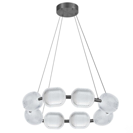 56w Chandelier, Mb W/ Clr Pattern Acrylic | PRI-3256LEDP-MB