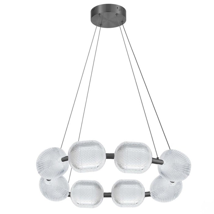 56w Chandelier, Mb W/ Clr Pattern Acrylic | PRI-3256LEDP-MB