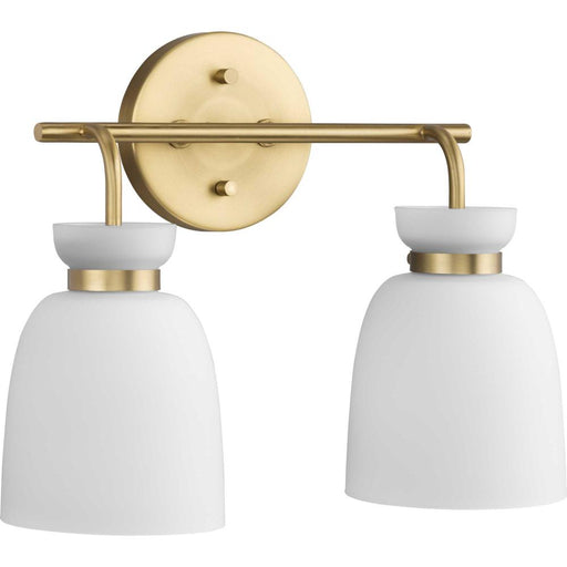 Progress Lexie Collection Two-Light Brushed Gold Contemporary Vanity Light