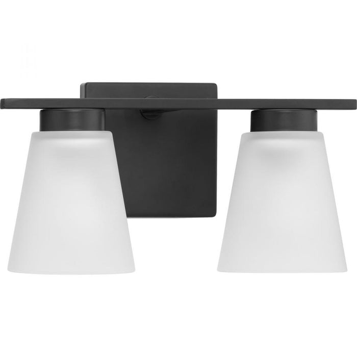 Progress Tanner Collection Two-Light Matte Black Transitional Vanity Light