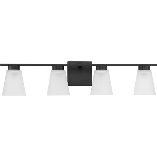 Progress Tanner Collection Four-Light Matte Black Transitional Vanity Light