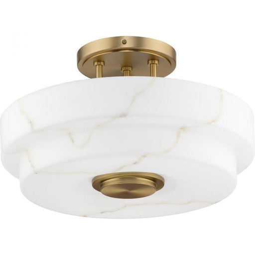 Progress Tosca Collection Three-Light Brushed Bronze Modern Luxe Semi-Flush Mount Light