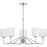 Progress Tobin Collection Five-Light Brushed Nickel Etched White Glass Modern Chandelier Light