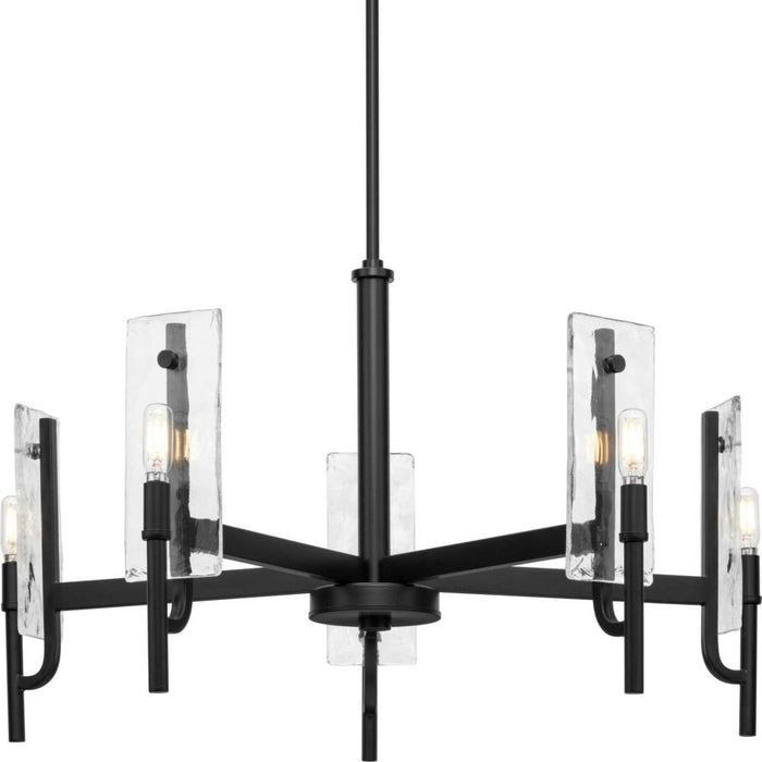 Progress Rivera Collection 5-Light Matte Black Luxe Industrial Chandelier