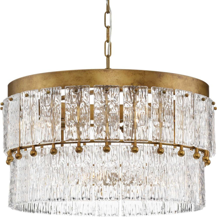 Progress Chevall Collection Six-Light Gold Ombre Modern Organic Chandelier