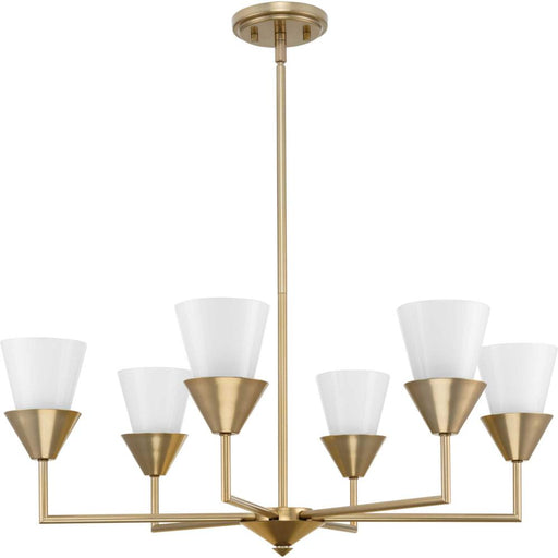 Progress Pinellas Collection Six-Light Soft Gold Contemporary Chandelier