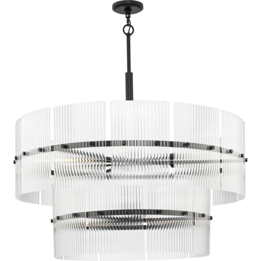 Progress Seville Collection Nine-Light Matte Black Contemporary Chandelier