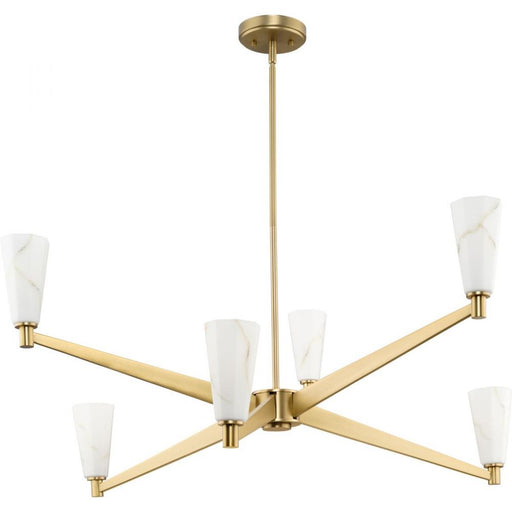 Progress Tosca Collection Six-Light Brushed Bronze Modern Luxe Chandelier