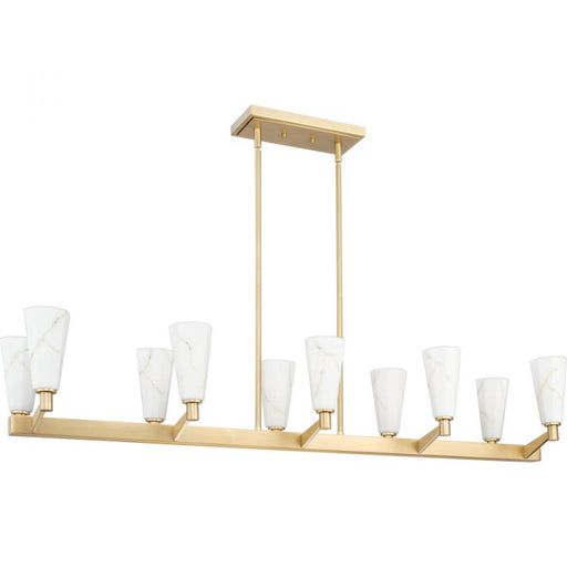 Progress Tosca Collection Ten-Light Brushed Bronze Modern Luxe Linear Chandelier