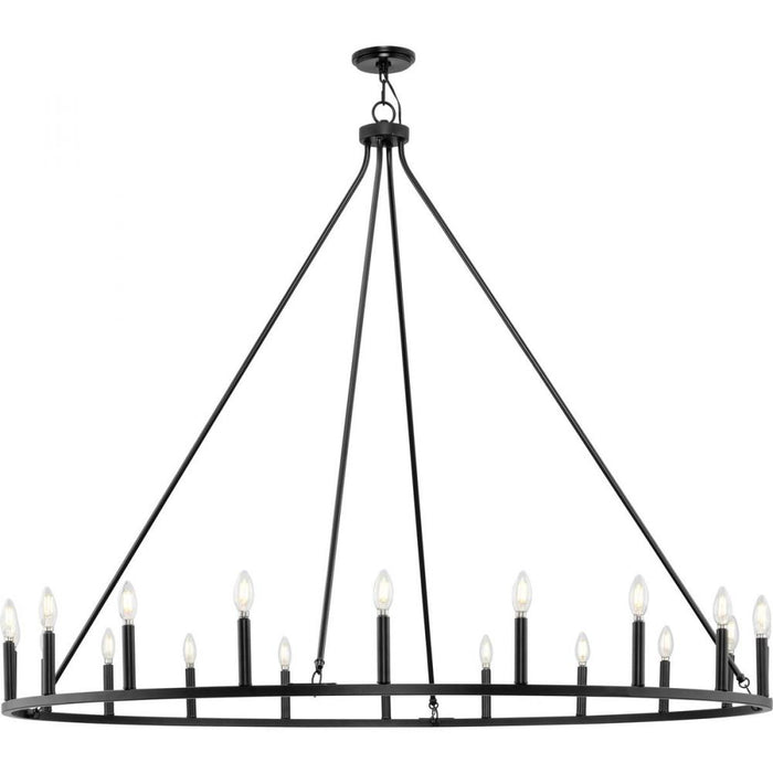 Progress Gilliam Collection Twenty-Light Matte Black New Traditional Chandelier