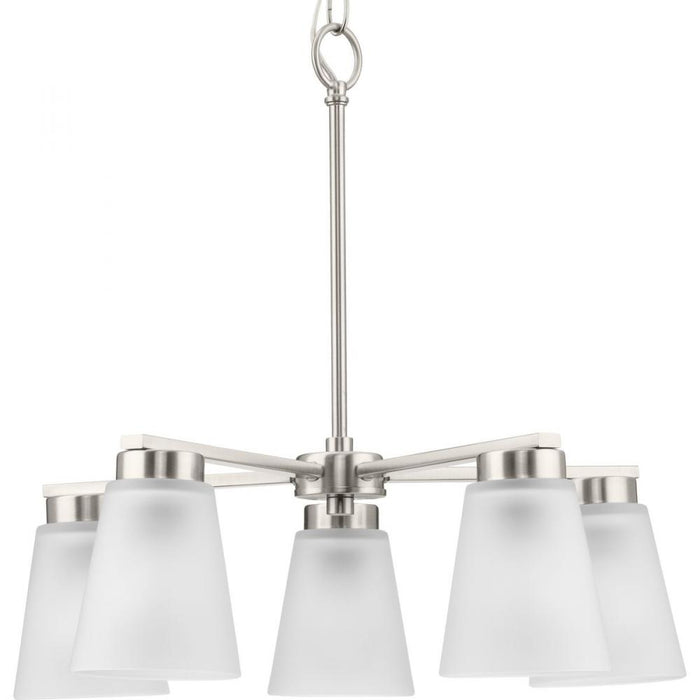 Progress Tanner Collection Five-Light Brushed Nickel Transitional Chandelier