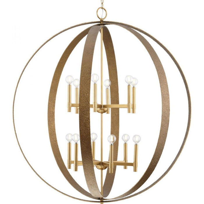 Progress Allegheny Collection Twelve-Light Soft Gold Rustic Modern Pendant