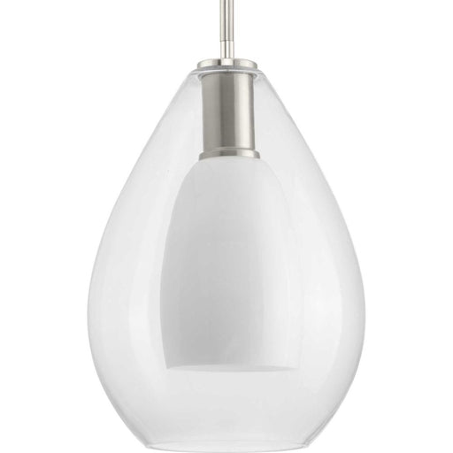 Progress Carillon Collection One-Light Brushed Nickel Contemporary Pendant