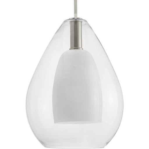 Progress Carillon Collection One-Light Brushed Nickel Large Contemporary Pendant