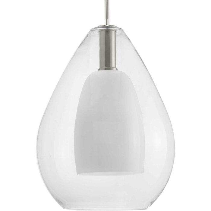 Progress Carillon Collection One-Light Brushed Nickel Large Contemporary Pendant