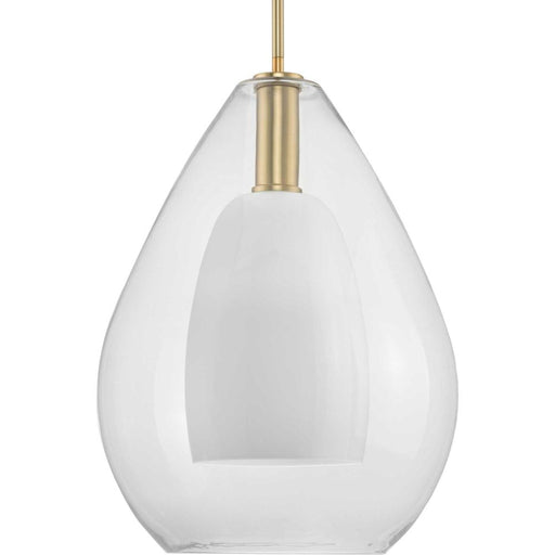 Progress Carillon Collection One-Light Brushed Gold Large Contemporary Pendant
