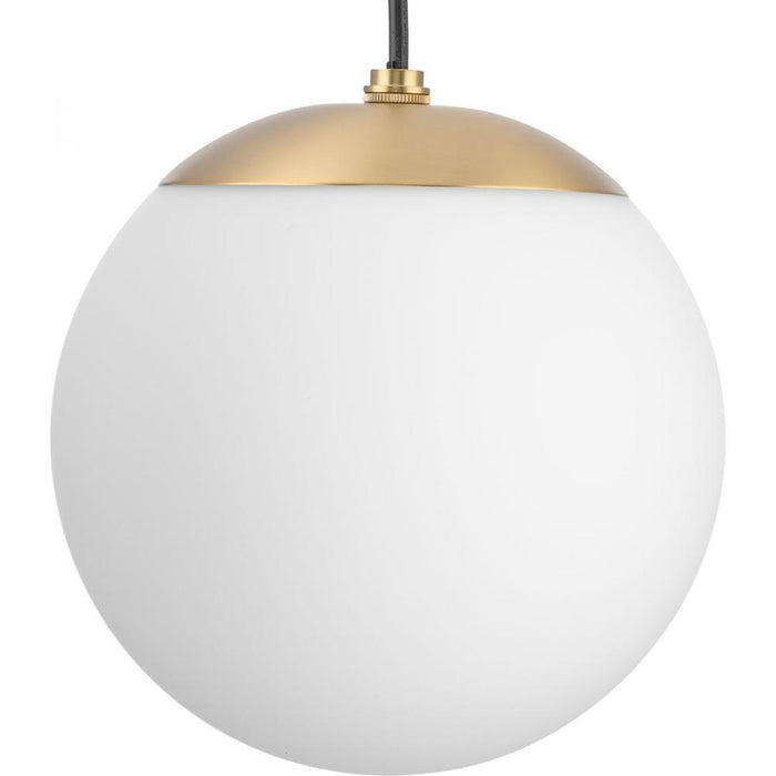 Progress Atwell Collection Brushed Bronze and Opal Glass Globe Small Hanging Pendant Light