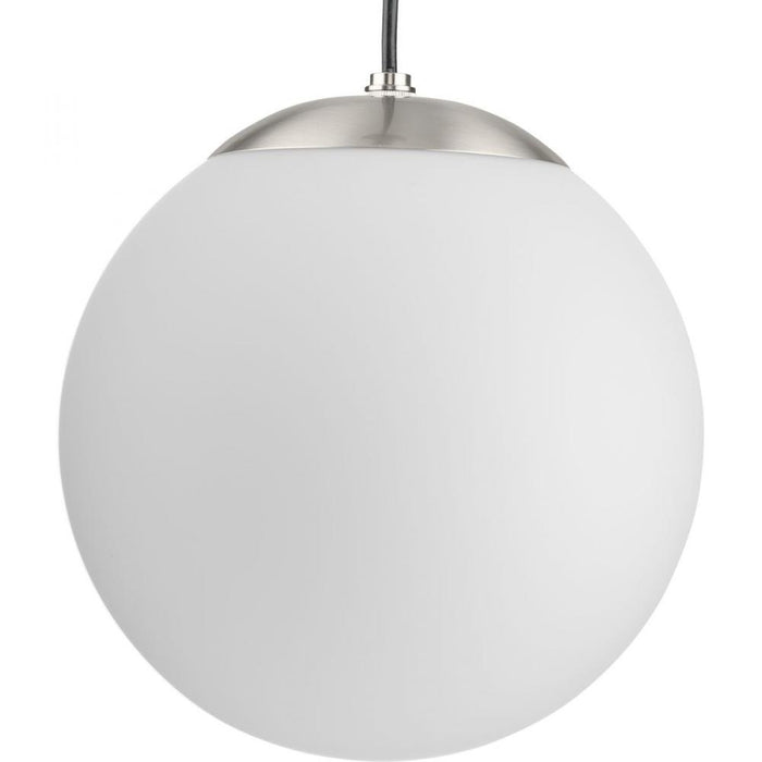 Progress Atwell Collection Brushed Nickel and Opal Glass Globe Medium Hanging Pendant Light