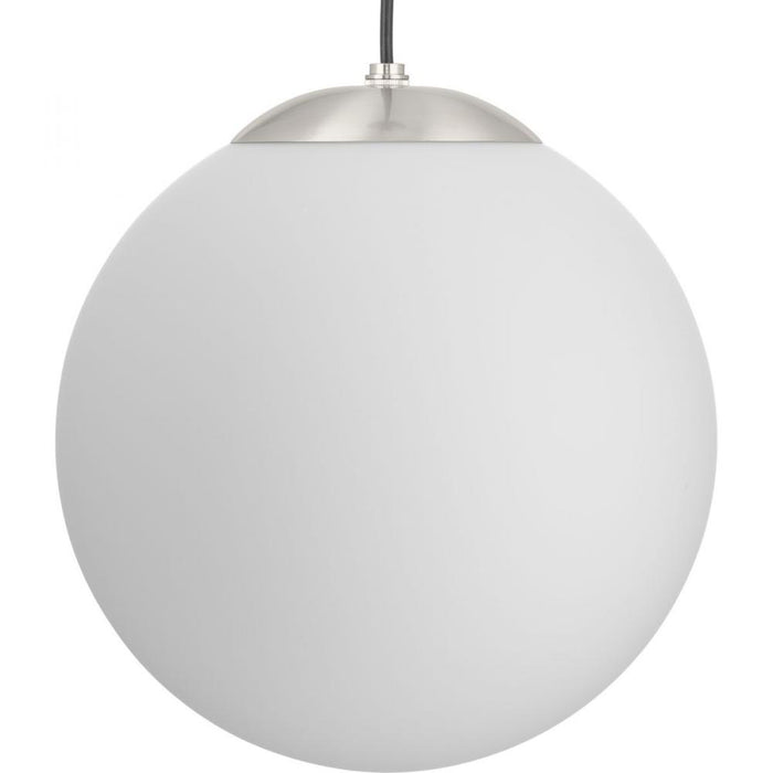 Progress Atwell Collection Brushed Nickel and Opal Glass Globe Large Hanging Pendant Light