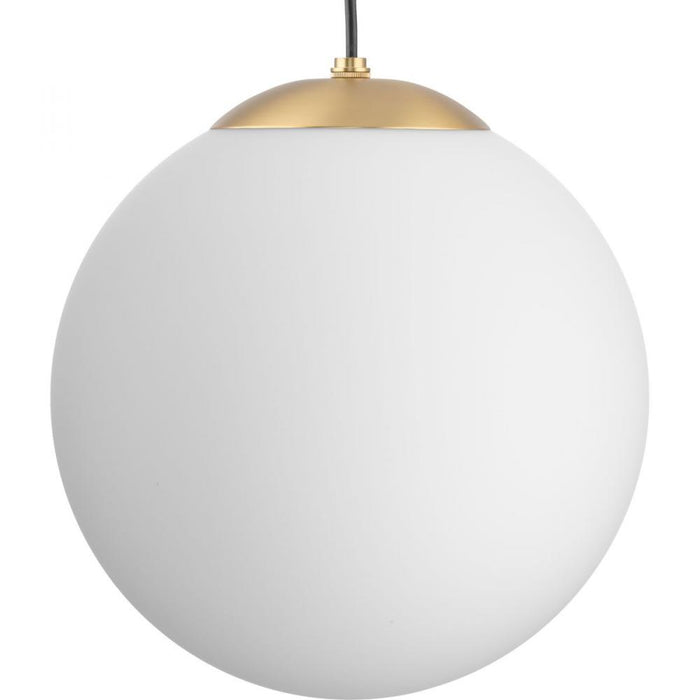 Progress Atwell Collection Brushed Bronze and Opal Glass Globe Large Hanging Pendant Light