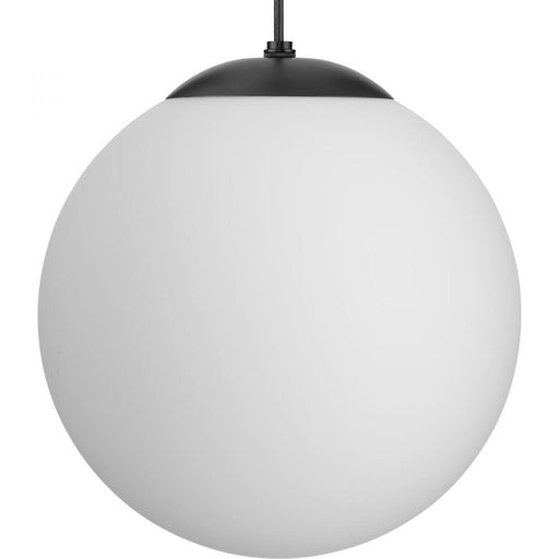 Progress Atwell Collection Matte Black and Opal Glass Globe Large Hanging Pendant Light