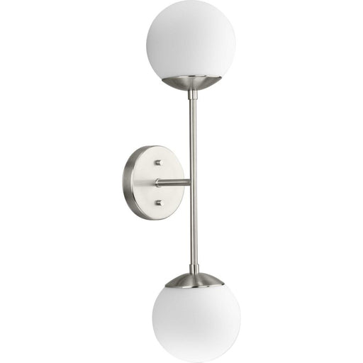 Progress Haas Collection Two-Light Brushed Nickel Mid-Century Modern Wall Bracket