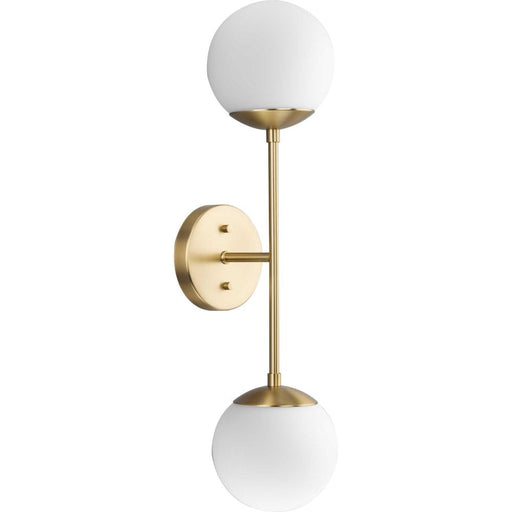 Progress Haas Collection Two-Light Brushed Gold Mid-Century Modern Wall Bracket