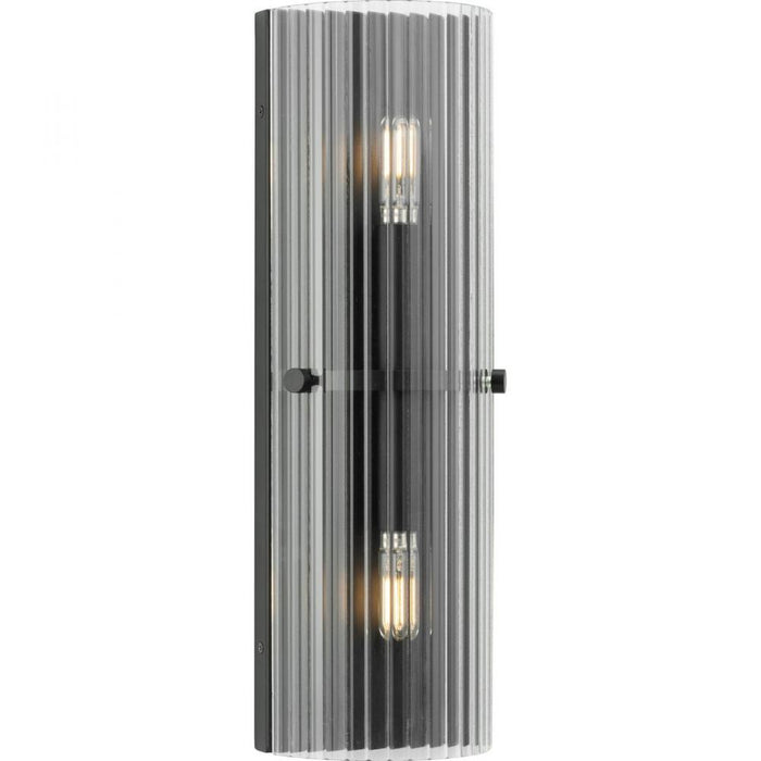 Progress Seville Collection Two-Light Matte Black Contemporary Wall Sconce