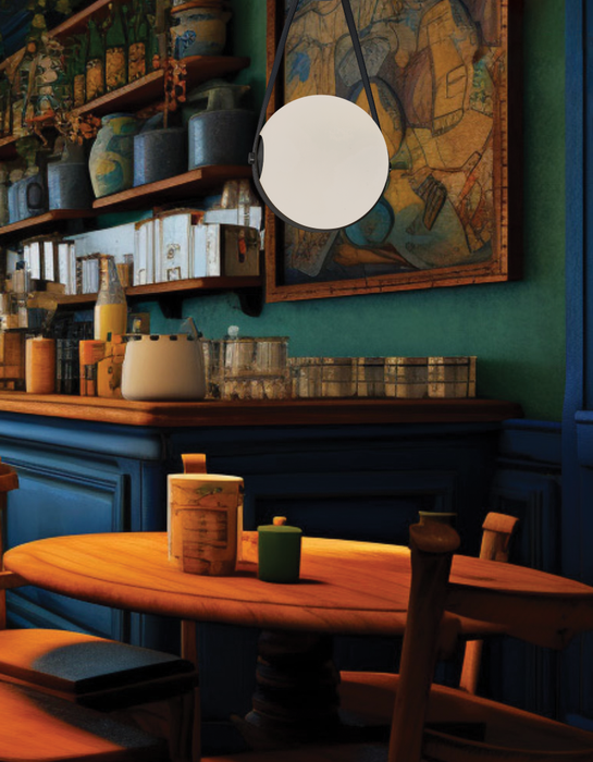 15w Pendant, Mb W/ Wh Opal Glass | PRS-1215LEDP-MB