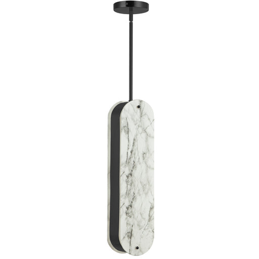 1 Lightt Pendant, Mb W/ Faux Alabaster Glass | PSC-201P-MB
