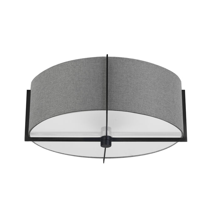  3 Light  Incandescent Semi-flush Mount, Mb W/ Gry Shade | PST-153SF-MB-GRY