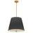 4 Lt Incandescent Pendant, Agb W/ Bk Fabric Shade | PST-184P-AGB-BK
