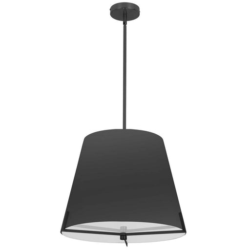 4 Lt Incandescent Pendant, Mb W/ Bk Fabric Shade | PST-184P-MB-BK
