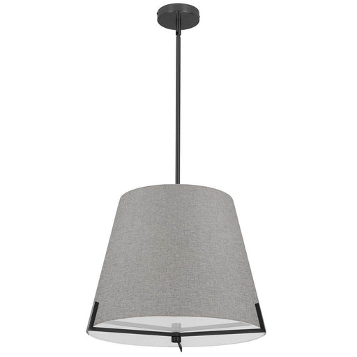 4 Lt Incandescent Pendant, Mb W/ Gry Fabric Shade | PST-184P-MB-GRY