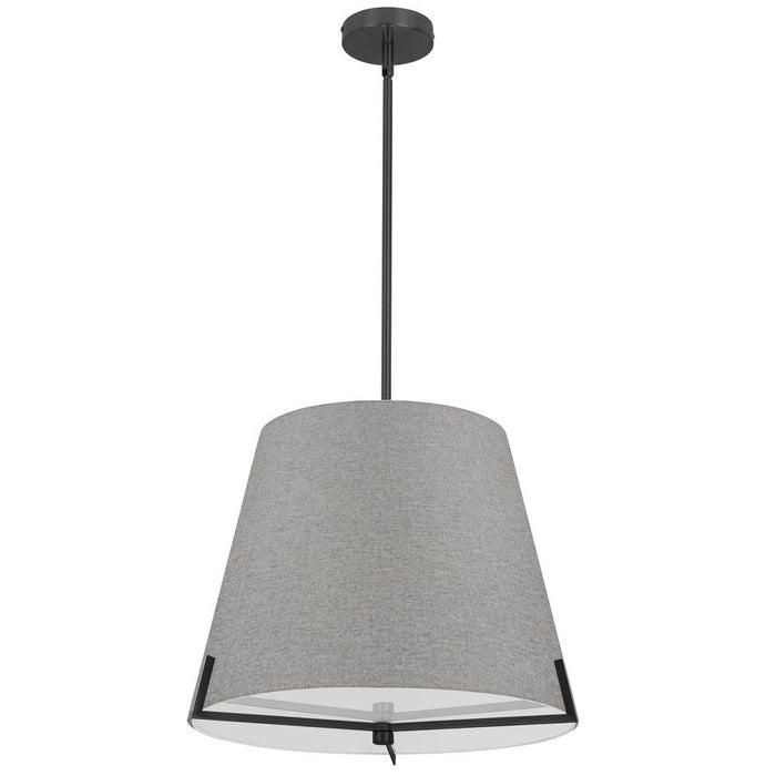 4 Lt Incandescent Pendant, Mb W/ Gry Fabric Shade | PST-184P-MB-GRY