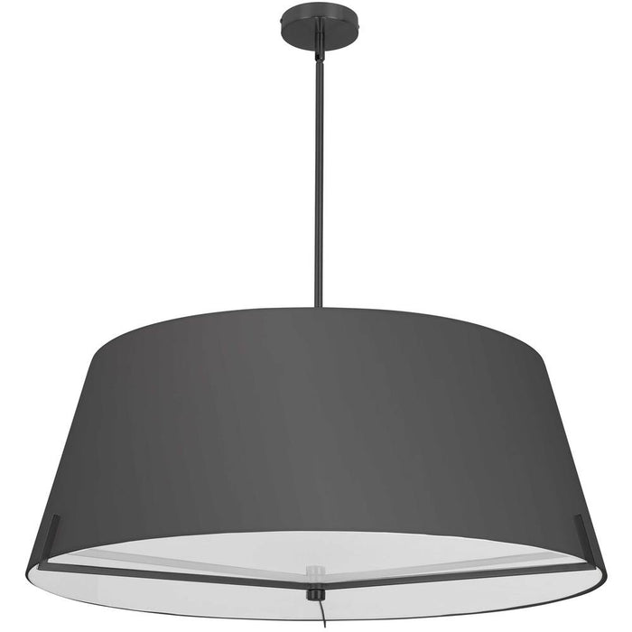 4 Lt Incandescent Pendant, Mb W/ Bk Fabric Shade | PST-324P-MB-BK