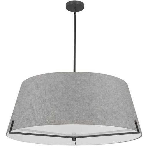 4 Lt Incandescent Pendant, Mb W/ Gry Fabric Shade | PST-324P-MB-GRY