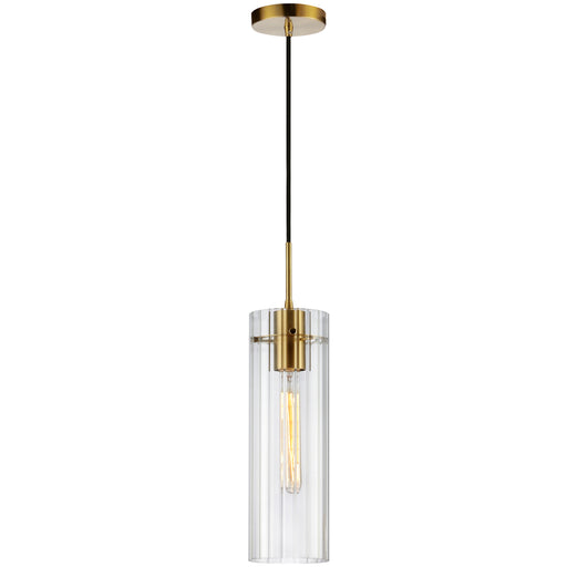 1lt Incand Pendant, Agb W/ Clr Fluted Glass | PTA-51P-CFF-AGB