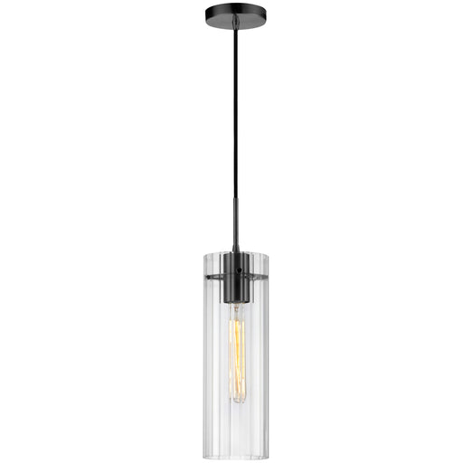 1lt Incand Pendant, Mb W/ Clr Fluted Glass | PTA-51P-CFF-MB