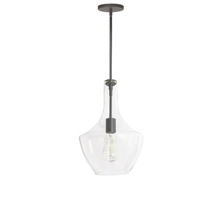 1lt Incandescent Pendant, Mb W/ Clr Glass | PTL-101P-MB