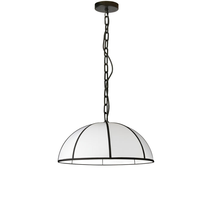 1lt Incandescent Pendant, Mb W/ Wh Shade & Bk Trim | PTO-201P-MB-BW