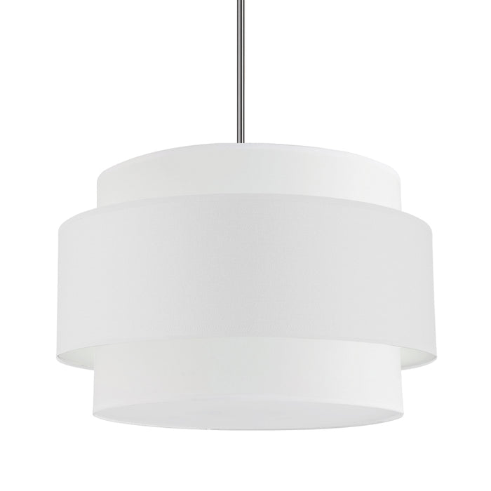  4 Light  Incandescent Chandelier, Pc W/ Wh Shade | PYA-224C-PC-WH